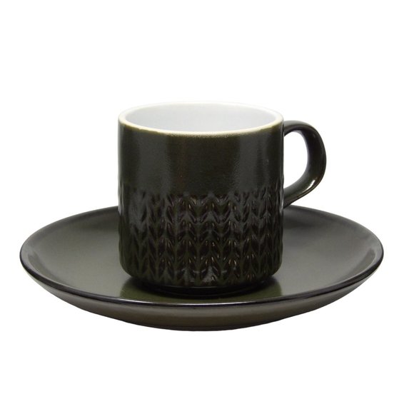 Vintage Coffee Set Flint Stone Pottery Japan Service for 8 with Creamer & Sugar - Picture 10 of 10